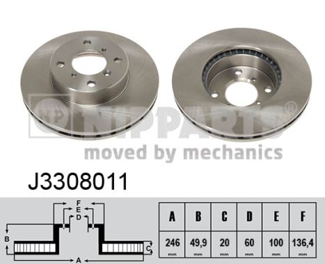 NIPPARTS Első féktárcsa J3308011_NIP