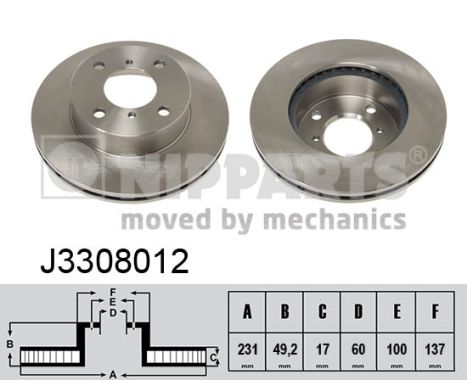 NIPPARTS Első féktárcsa J3308012_NIP