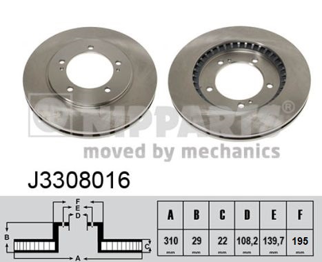 NIPPARTS Első féktárcsa J3308016_NIP