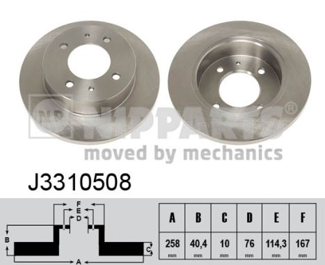 NIPPARTS Hátsó féktárcsa J3310508_NIP