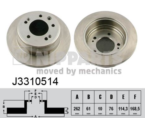 NIPPARTS Hátsó féktárcsa J3310514_NIP