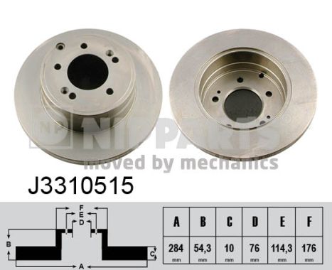 NIPPARTS Hátsó féktárcsa J3310515_NIP