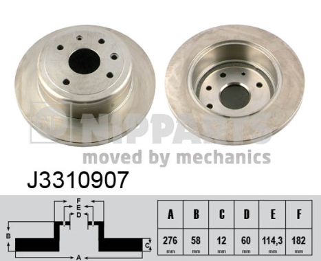 NIPPARTS Hátsó féktárcsa J3310907_NIP