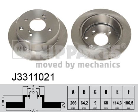 NIPPARTS Hátsó féktárcsa J3311021_NIP