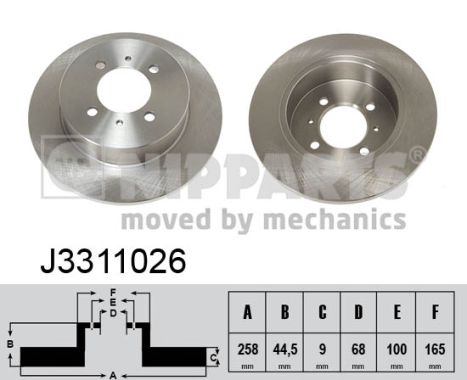 NIPPARTS Hátsó féktárcsa J3311026_NIP