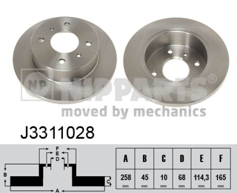 NIPPARTS Hátsó féktárcsa J3311028_NIP