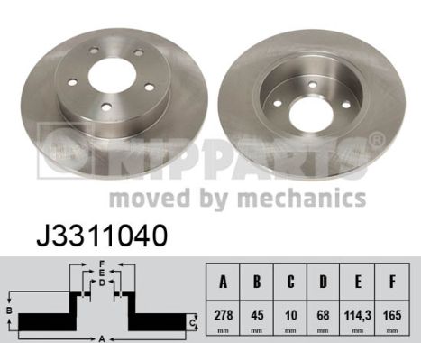 NIPPARTS Hátsó féktárcsa J3311040_NIP