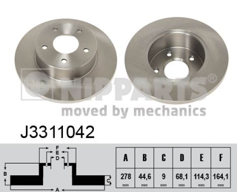 NIPPARTS Hátsó féktárcsa J3311042_NIP