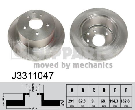 NIPPARTS Hátsó féktárcsa J3311047_NIP