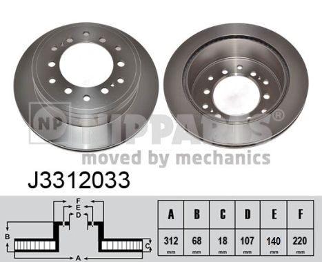 NIPPARTS Hátsó féktárcsa J3312033_NIP