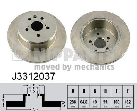 NIPPARTS Hátsó féktárcsa J3312037_NIP