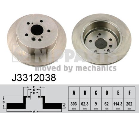 NIPPARTS Hátsó féktárcsa J3312038_NIP