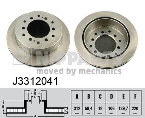 NIPPARTS Hátsó féktárcsa J3312041_NIP