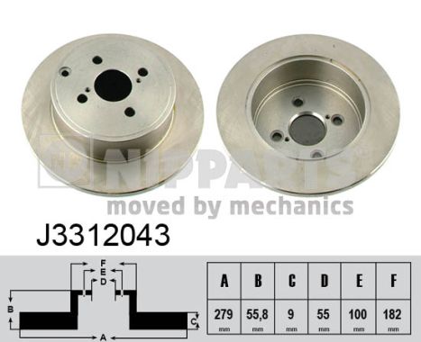 NIPPARTS Hátsó féktárcsa J3312043_NIP