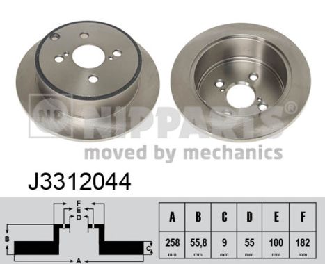 NIPPARTS Hátsó féktárcsa J3312044_NIP