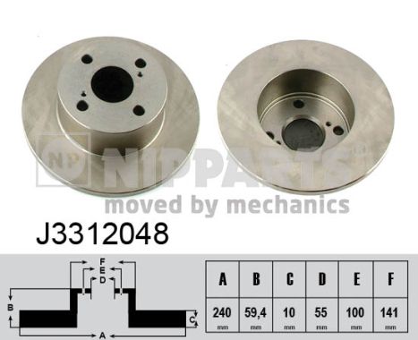 NIPPARTS Hátsó féktárcsa J3312048_NIP