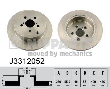 NIPPARTS Hátsó féktárcsa J3312052_NIP