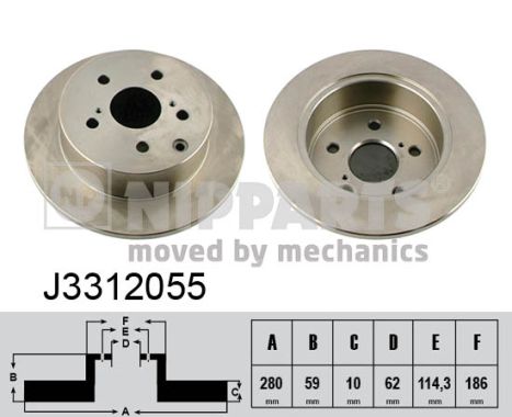 NIPPARTS Hátsó féktárcsa J3312055_NIP