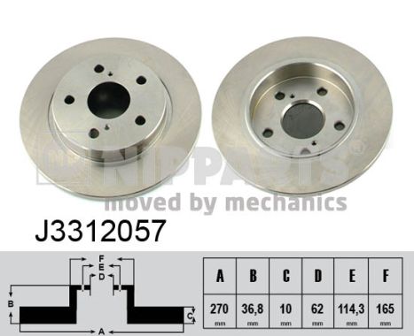 NIPPARTS Hátsó féktárcsa J3312057_NIP