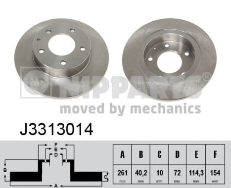 NIPPARTS Hátsó féktárcsa J3313014_NIP