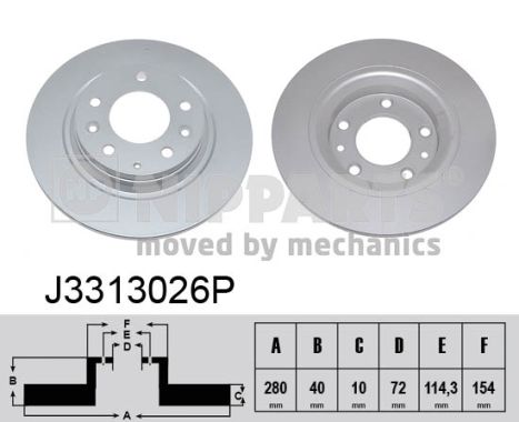 NIPPARTS Hátsó féktárcsa J3313026P_NIP