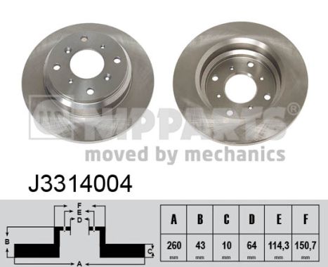 NIPPARTS Hátsó féktárcsa J3314004_NIP