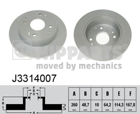 NIPPARTS Hátsó féktárcsa J3314007_NIP