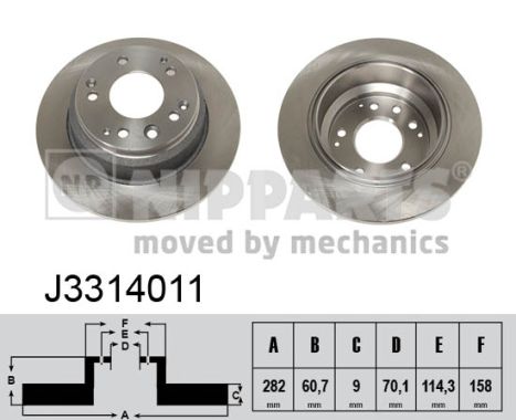 NIPPARTS Hátsó féktárcsa J3314011_NIP