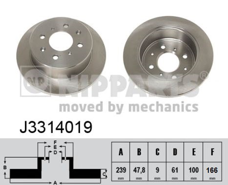 NIPPARTS Hátsó féktárcsa J3314019_NIP