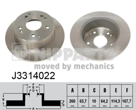 NIPPARTS Hátsó féktárcsa J3314022_NIP