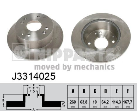 NIPPARTS Hátsó féktárcsa J3314025_NIP