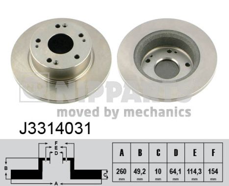 NIPPARTS Hátsó féktárcsa J3314031_NIP