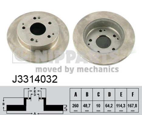 NIPPARTS Hátsó féktárcsa J3314032_NIP