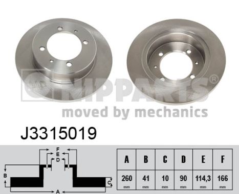 NIPPARTS Hátsó féktárcsa J3315019_NIP