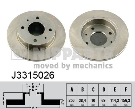 NIPPARTS Hátsó féktárcsa J3315026_NIP