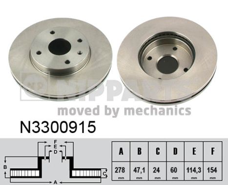 NIPPARTS Első féktárcsa N3300915_NIP