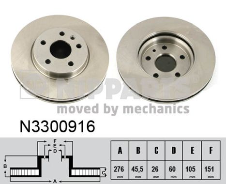 NIPPARTS Első féktárcsa N3300916_NIP