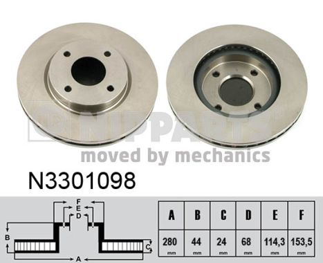 NIPPARTS Féktárcsa, mind N3301098_NIP