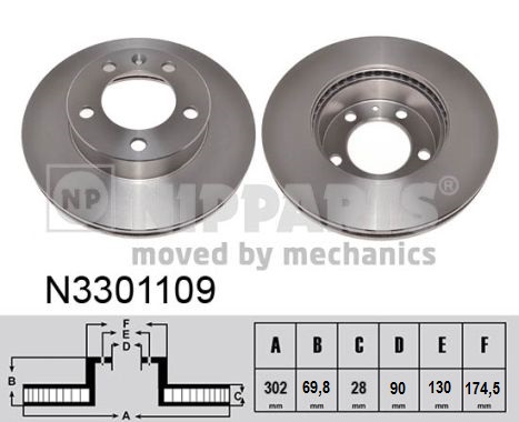 NIPPARTS Első féktárcsa N3301109_NIP