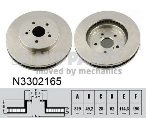 NIPPARTS Féktárcsa, mind N3302165_NIP