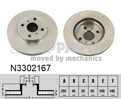 NIPPARTS Féktárcsa, mind N3302167_NIP