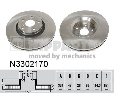 NIPPARTS Féktárcsa, mind N3302170_NIP