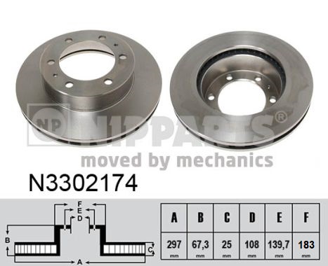 NIPPARTS Féktárcsa, mind N3302174_NIP