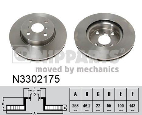 NIPPARTS Első féktárcsa N3302175_NIP