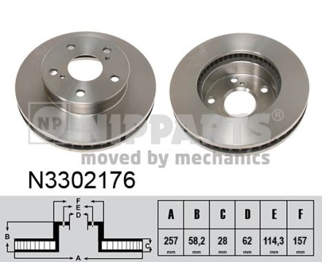 NIPPARTS Első féktárcsa N3302176_NIP