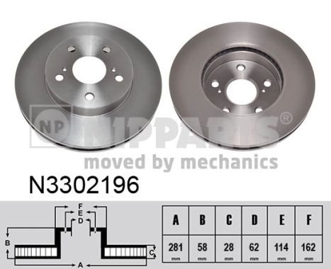 NIPPARTS Féktárcsa, mind N3302196_NIP