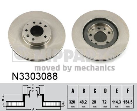 NIPPARTS Féktárcsa, mind N3303088_NIP