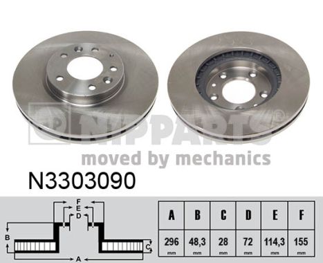 NIPPARTS Első féktárcsa N3303090_NIP