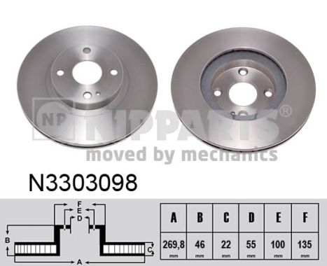 NIPPARTS Első féktárcsa N3303098_NIP