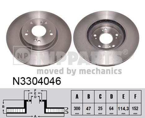 NIPPARTS Első féktárcsa N3304046_NIP